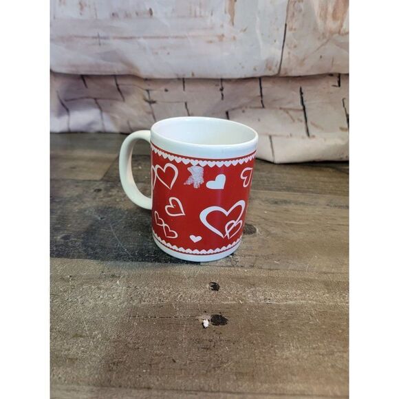 Ceramic heart valentines day mug decor - Picture 3 of 5